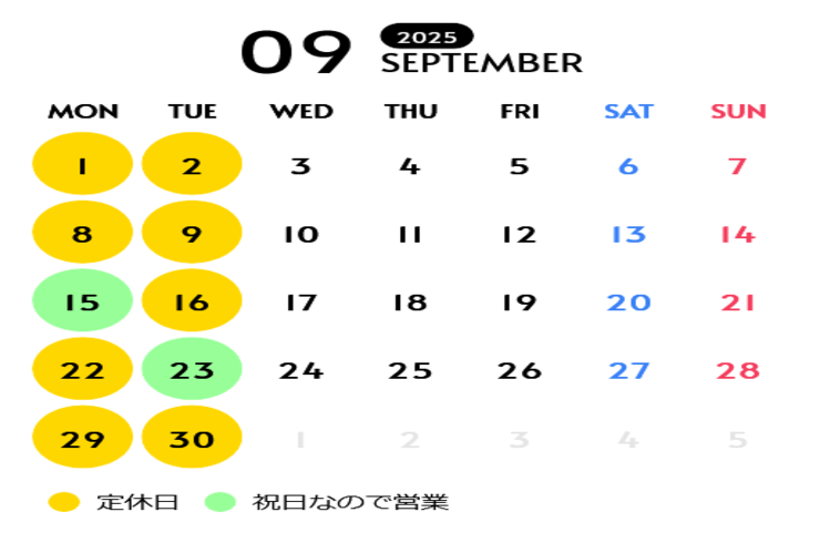 豊橋　ピザ店　定休日