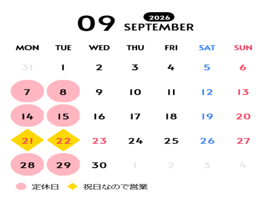 豊橋　ピザ店　定休日